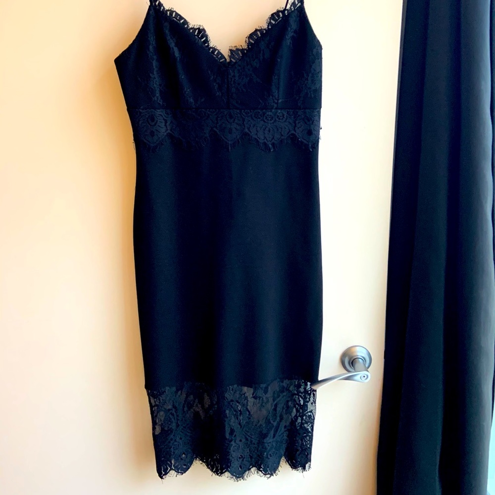 Versatile black dress with lace